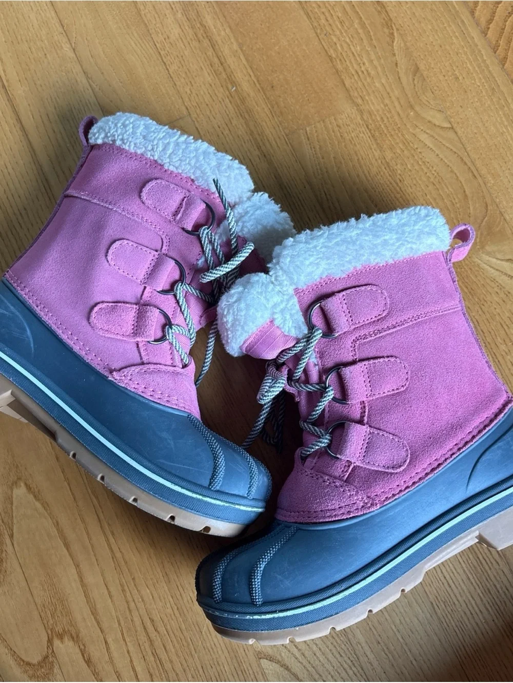 Cat & Jack kit Snow Boots Winter Pink White Gray WaterproofToddler Girls Size 13
